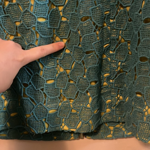 Diane von Furstenberg Carpreena Mini Pebble Lace Sleeveless Teal Green Dress 12 - Picture 6 of 16